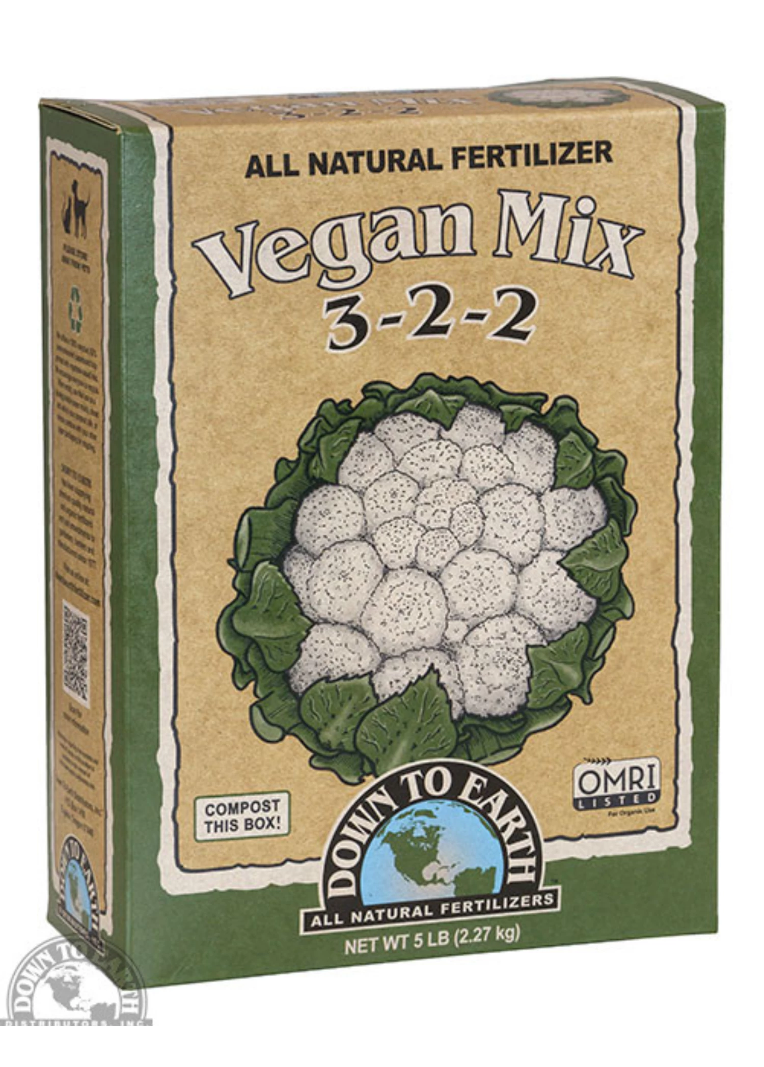 Vegan All Purpose Organic Fertilizer Blend 3-2-2, 5lb 1 Vegan All Purpose Organic Fertilizer Blend 3-2-2, 5lb